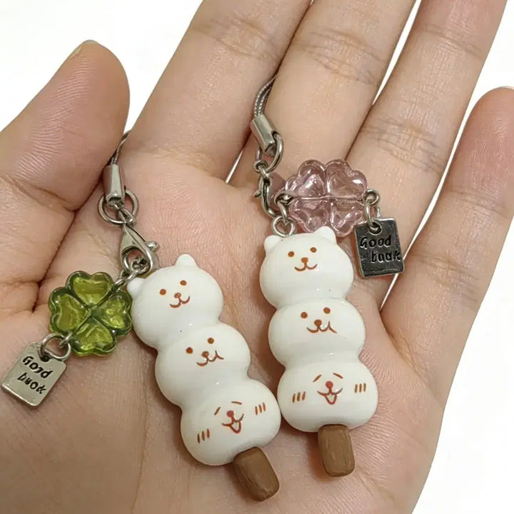 [BUNJANG] Nongdamgom Four-Leaf Clover Phone Keychain / 네잎클로버 농담곰 핸드폰키링