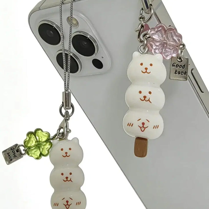[BUNJANG] Nongdamgom Four-Leaf Clover Phone Keychain / 네잎클로버 농담곰 핸드폰키링