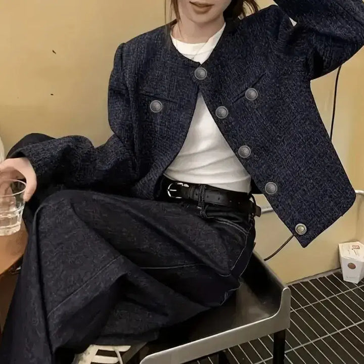 [BUNJANG] Navy Spring Jacket (Size 55) / 새옷)네이비 예쁜 자켓55