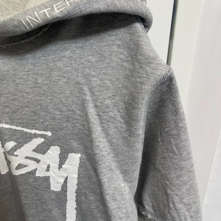 [BUNJANG] Stussy Grey Short Sleeve Hoodie / 스투시 그레이 반팔 후드티