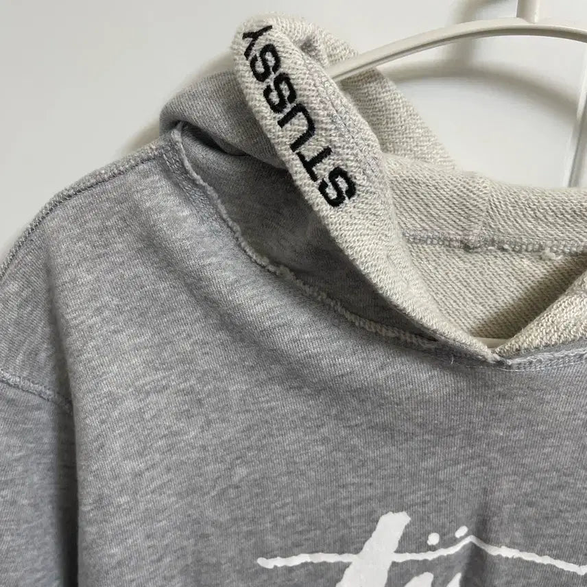 [BUNJANG] Stussy Grey Short Sleeve Hoodie / 스투시 그레이 반팔 후드티