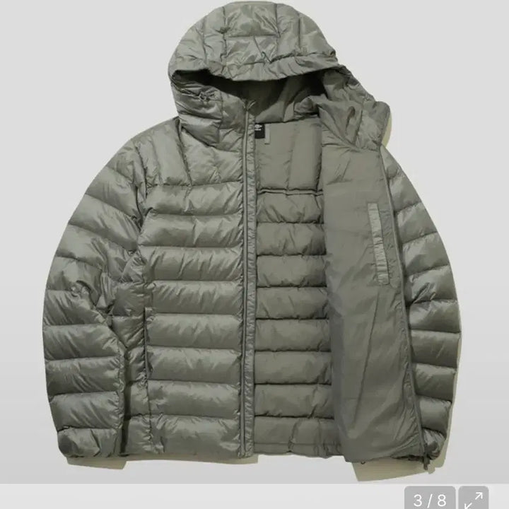 [BUNJANG] Umbro Featherflex Lightweight Hooded Down Jacket - Khaki / 엄브로 페더플렉스 경량 후드형 다운 자켓 카키