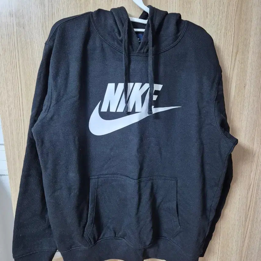 [BUNJANG] Nike Black Fleece Hoodie Big Logo / 나이키 블랙 기모 후드티 빅로고