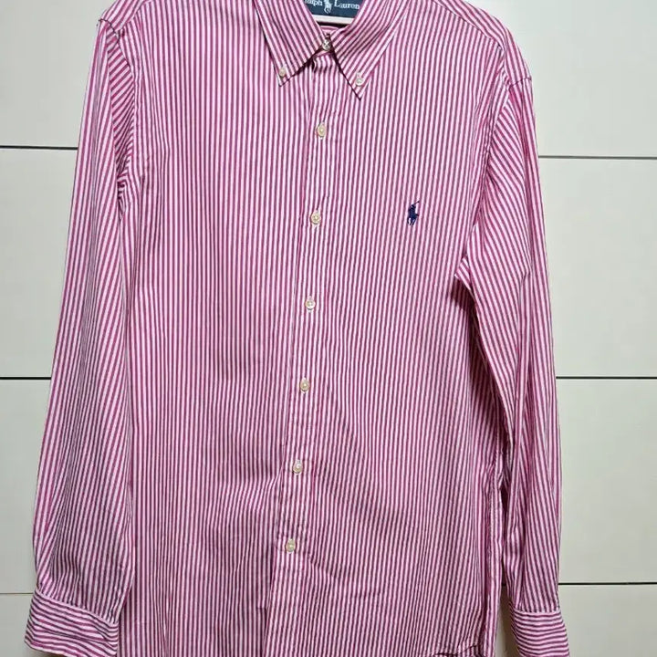 [BUNJANG] Polo Ralph Lauren Custom Fit Pink Stripe Shirt / 폴로 랄프로렌 정품 커스텀핏 핑크스트라이프 셔츠
