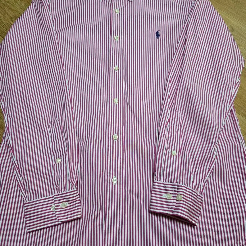 [BUNJANG] Polo Ralph Lauren Custom Fit Pink Stripe Shirt / 폴로 랄프로렌 정품 커스텀핏 핑크스트라이프 셔츠
