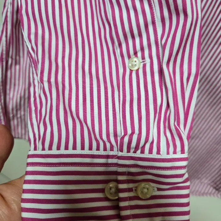 [BUNJANG] Polo Ralph Lauren Custom Fit Pink Stripe Shirt / 폴로 랄프로렌 정품 커스텀핏 핑크스트라이프 셔츠