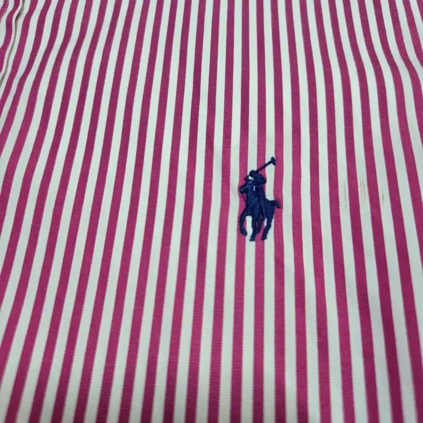 [BUNJANG] Polo Ralph Lauren Custom Fit Pink Stripe Shirt / 폴로 랄프로렌 정품 커스텀핏 핑크스트라이프 셔츠