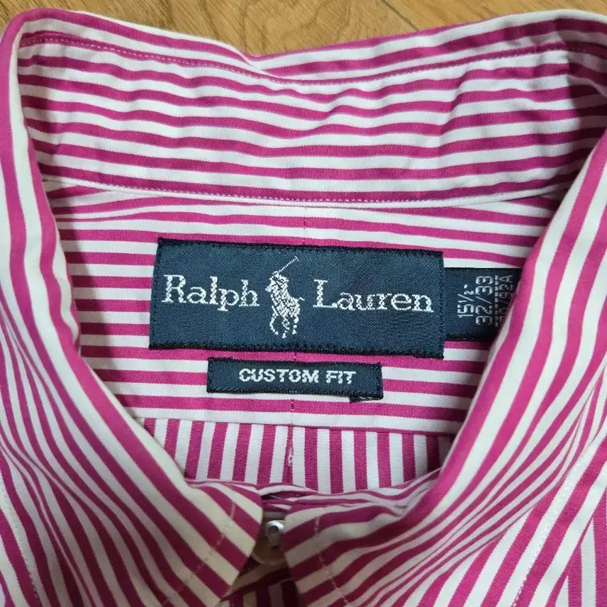 [BUNJANG] Polo Ralph Lauren Custom Fit Pink Stripe Shirt / 폴로 랄프로렌 정품 커스텀핏 핑크스트라이프 셔츠