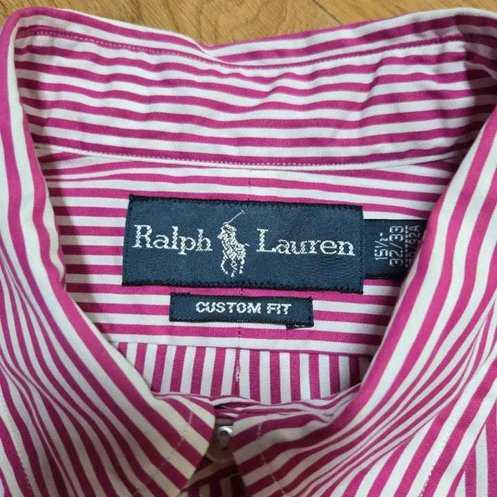 [BUNJANG] Polo Ralph Lauren Custom Fit Pink Stripe Shirt / 폴로 랄프로렌 정품 커스텀핏 핑크스트라이프 셔츠