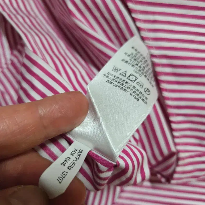 [BUNJANG] Polo Ralph Lauren Custom Fit Pink Stripe Shirt / 폴로 랄프로렌 정품 커스텀핏 핑크스트라이프 셔츠