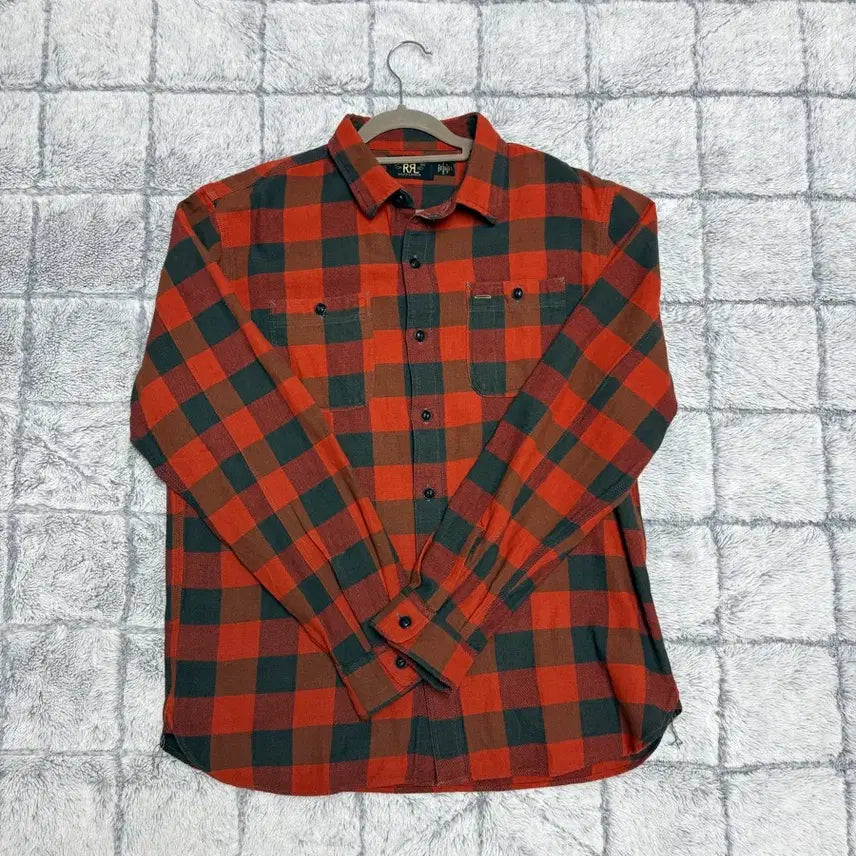 [BUNJANG] RRL Plaid Twill Work Shirt L Size / RRL 플래드트윌 워크셔츠 L사이즈 판매