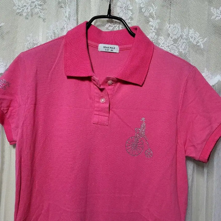 [BUNJANG] Beanpole Pink Cubic Polo Dress / 빈폴 핑크색 큐빅 폴로 원피스