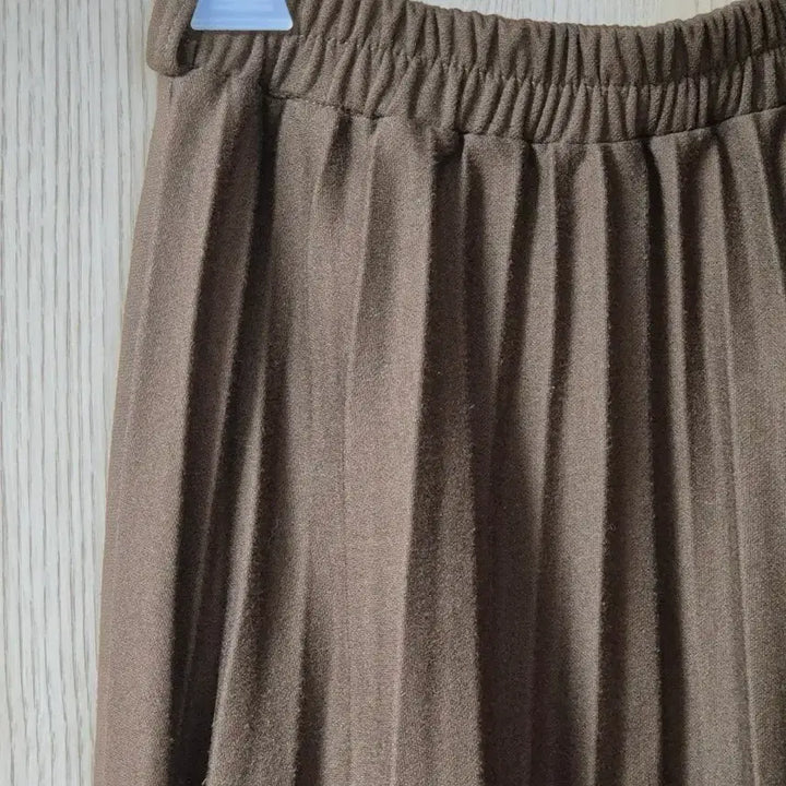 [BUNJANG] Brown Pleated Long Skirt / 브라운 플리츠 롱 스커트 프리사이즈밴딩