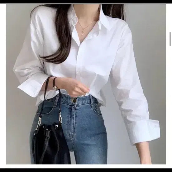 [BUNJANG] Basic White Shirt / 화이트 베이직 셔츠