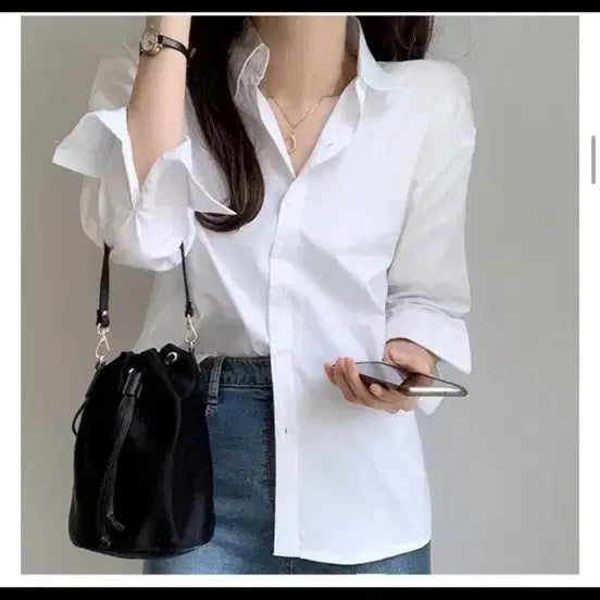 [BUNJANG] Basic White Shirt / 화이트 베이직 셔츠