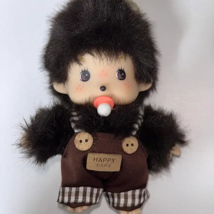 [BUNJANG] Monchhichi Keyring Doll with Pacifier / 몬치치 키링 인형 쪽쪽이 멜빵