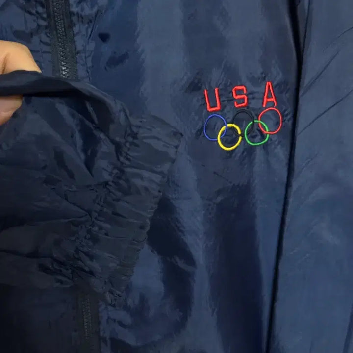 [BUNJANG] USA Olympic Navy Windbreaker 100-105 / USA 올림픽 네이비 바람막이 100-105