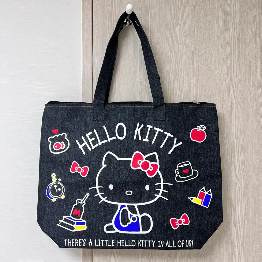 [BUNJANG] Hello Kitty Denim Tote Bag / 고전 헬로키티 토트백