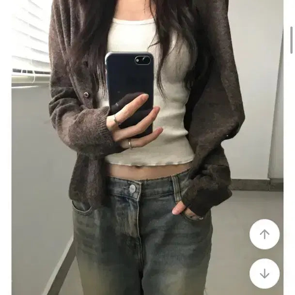 [BUNJANG] Ablly Knit Cardigan (Brown) / 에이블리 니트 가디건(갈색)