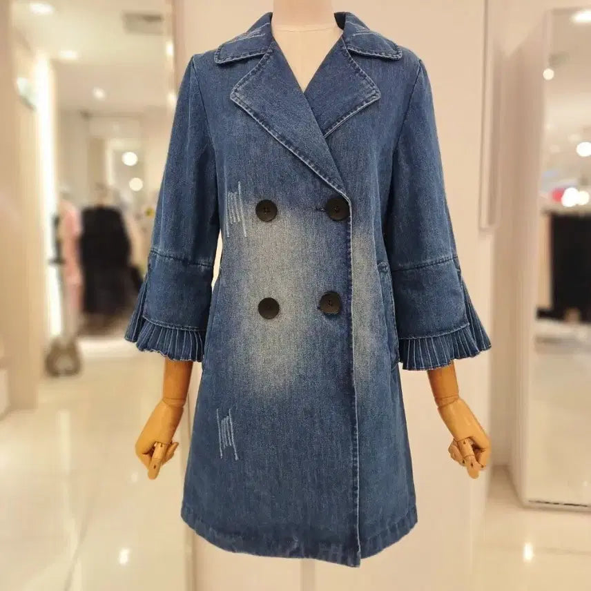 [BUNJANG] Satin Denim Coat / 샤틴 satin 데님 코트