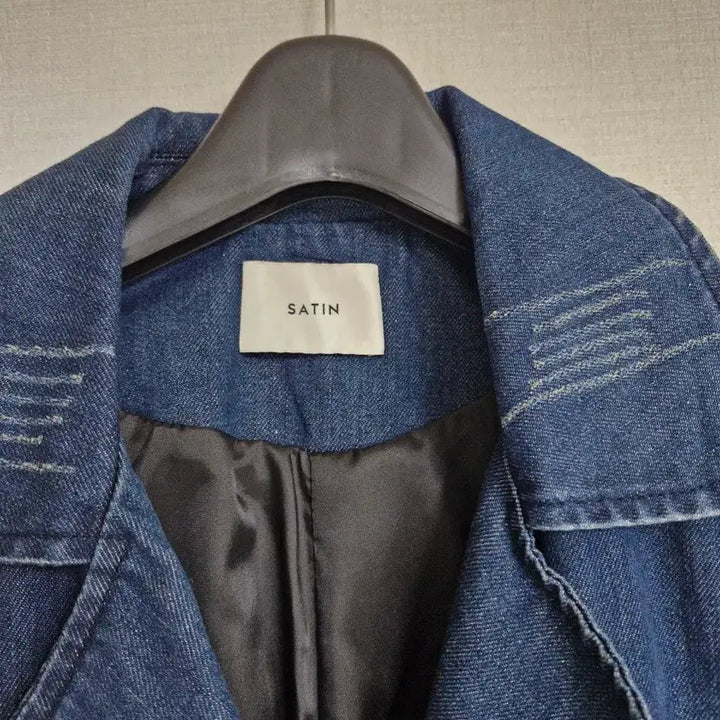 [BUNJANG] Satin Denim Coat / 샤틴 satin 데님 코트