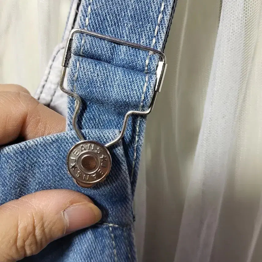 [BUNJANG] Jeans Denim Damage Patchpoint Overalls Shorts / 진스 데님 데미지 패치포인트 반바지 멜빵