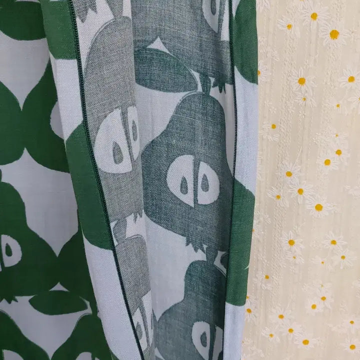 [BUNJANG] Linen Teal Boat Pattern Long Dress / 린넨 청록색 배 패턴 롱 원피스 (55~날씬66)