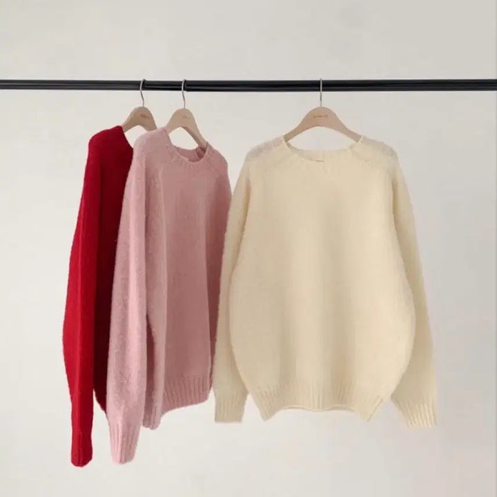 [BUNJANG] Onth Rosy Shaggy Dog Wool Knit Sweater / 온스 로지 브러쉬 쉐기독 니트 울 100