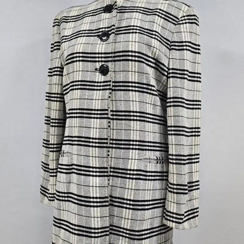 [BUNJANG] Gianfranco Ferre Check Coat / Gianfranco Ferre 지안프랑코 페레 실크 혼방 체크 코트