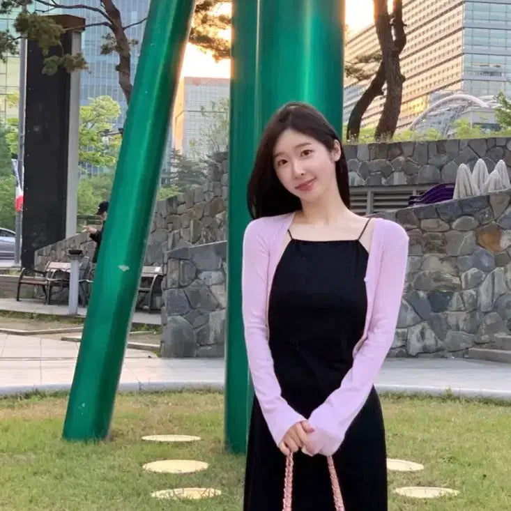 [BUNJANG] Jisellia Shirops Long Dress Black / 지스리아 샤르ops 롱 원피스 블랙