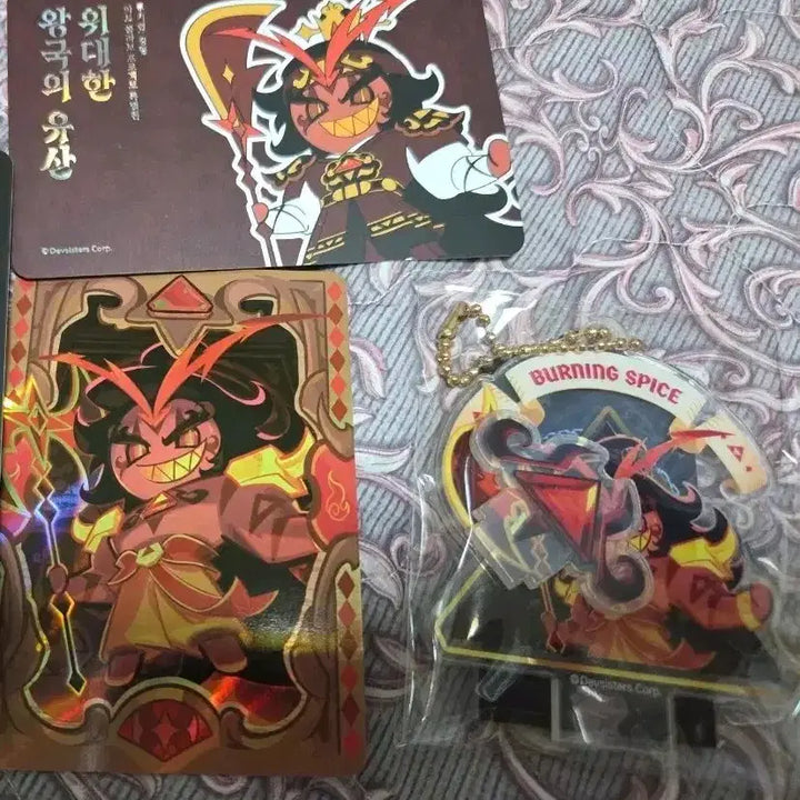 [BUNJANG] Cookie Run Kingdom Legacy Burning Spice Cookie Acrylic Stand + Deco Coupon / 택포)쿠키런 왕국의 유산 데코 쿠폰 + 아크릴 스탠드 버닝 스파이스 쿠키