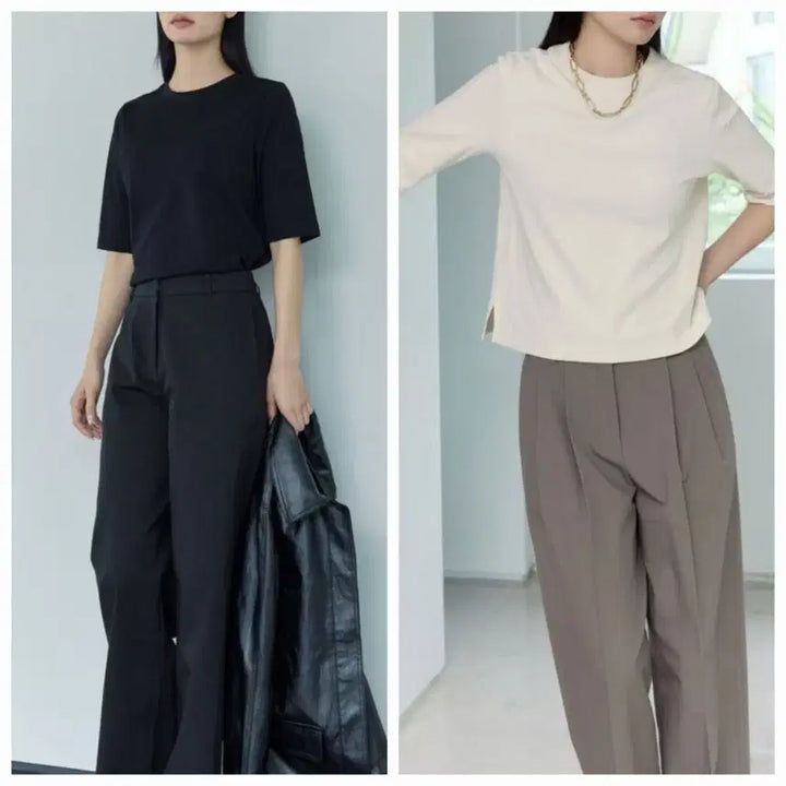 [BUNJANG] CHOR Core Authentic Basic Short Sleeve T-Shirt Bundle Set / .(새상품)2종일괄 55 CHOR 코어어센틱 베이직 반팔 티셔츠