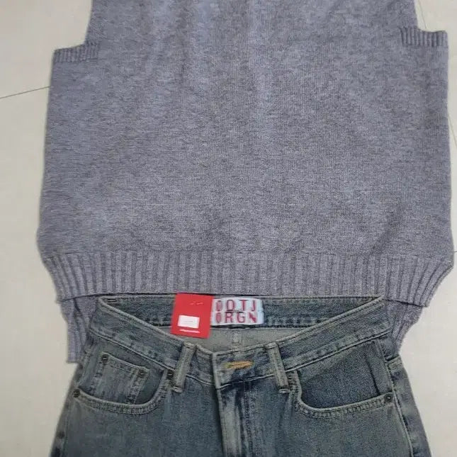[BUNJANG] Gray Knit Vest / 연핑크니트+회색 니트 조끼 2종 세트