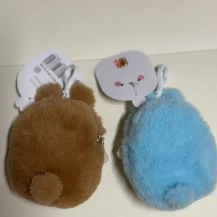[BUNJANG] Molang 10cm Plush Pouch Keyring / 몰랑 10cm 인형 파우치 키링 (파랑/갈색) /
