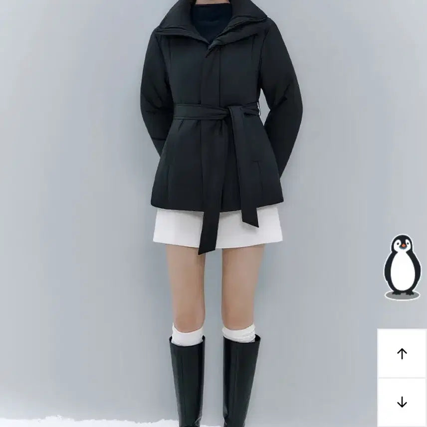 [BUNJANG] Ivana Helsinki Black Cashmere Down Coat / M 이바나헬싱키패딩 블랙패딩 벨트패딩 패딩코트 캐시미어패딩 오리털