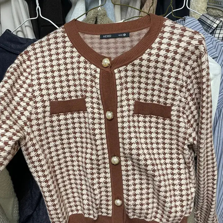 [BUNJANG] MISO Pearl Brown Cardigan / 미쏘 진주 브라운 가디건 s