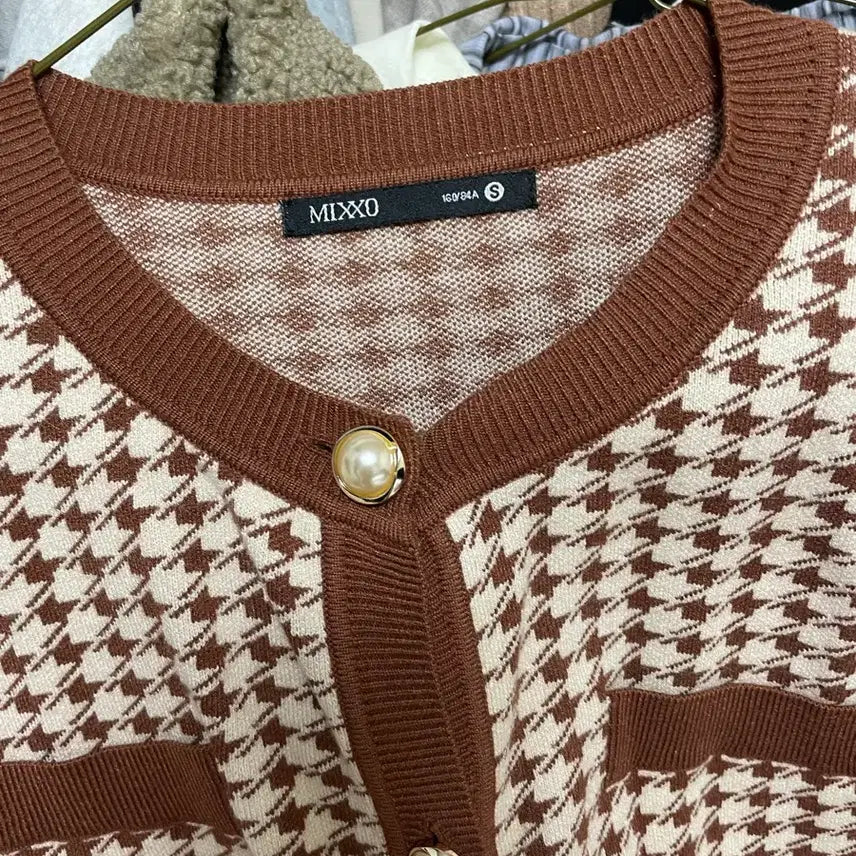 [BUNJANG] MISO Pearl Brown Cardigan / 미쏘 진주 브라운 가디건 s