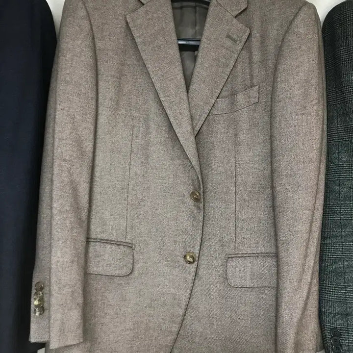 [BUNJANG] Galaxy Men's Beige Camel Brown Combo Jacket / 갤럭시 남성 자켓 100 베이지 카멜 브라운 콤비 자켓