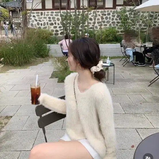 [BUNJANG] Jennio Angel V Knit Beige / 제니오 angel v knit 베이지