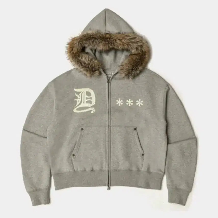 [BUNJANG] Amou Grey Fur Hoodie (Size 2) / 아모우 그레이 퍼 후드집업 (2사이즈)