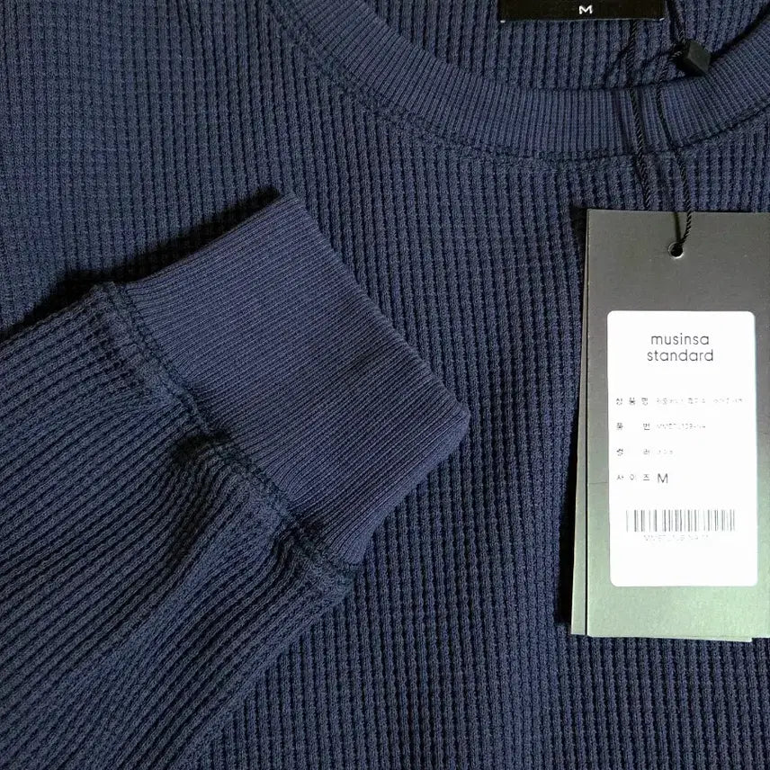 [BUNJANG] Musinsa Standard Waffle True Neck Navy T-shirt / M 무탠다드 와플 트루넥 네이비 티셔츠