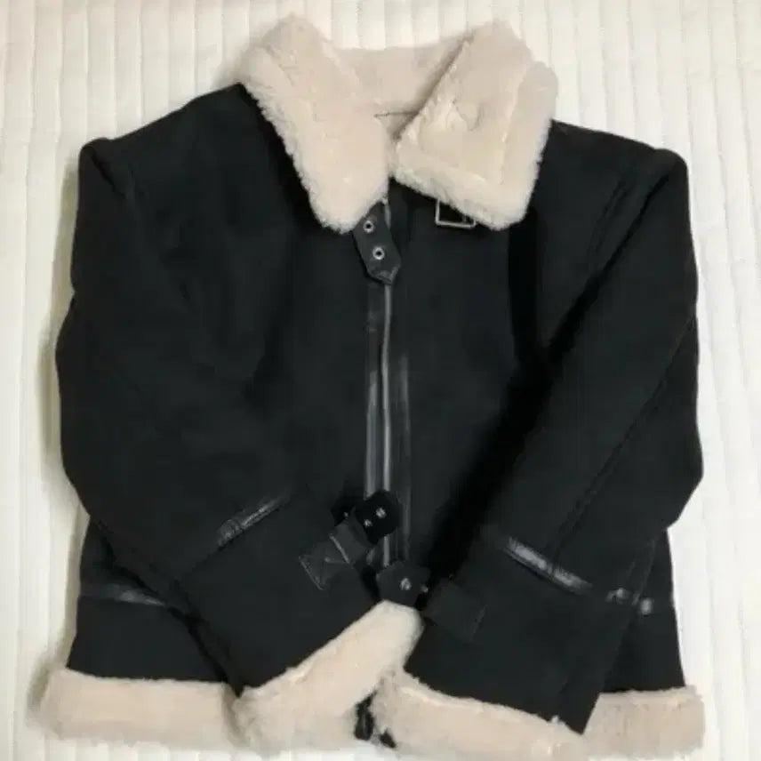 [BUNJANG] Black Suede Jacket / 블랙 무스탕 자켓 S