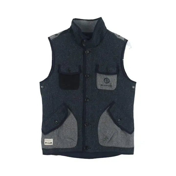 [BUNJANG] Beanpole Men's Silk Wool Blend Patchwork Vest / 빈폴 (MEN - M) 실크 울 블렌드 패치워크 조끼