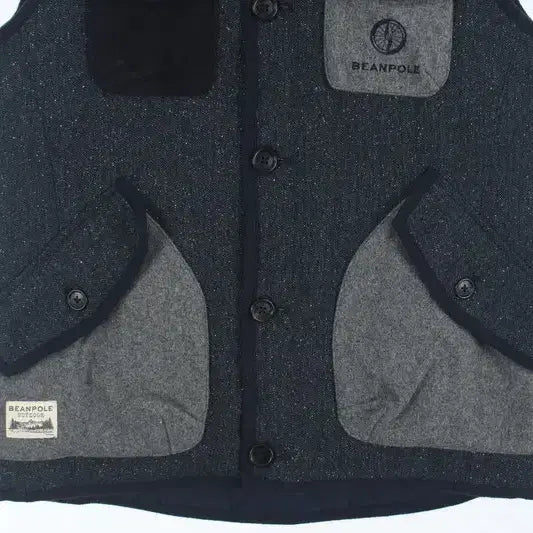 [BUNJANG] Beanpole Men's Silk Wool Blend Patchwork Vest / 빈폴 (MEN - M) 실크 울 블렌드 패치워크 조끼