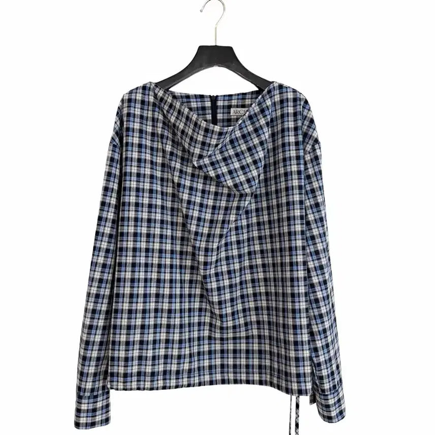[BUNJANG] Checked Drape Cotton Blouse / 교신안함)체크 드레이프 코튼 블라우스-고퀄/투웨이