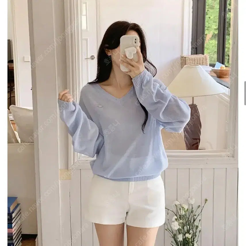 [BUNJANG] V-Neck Knit Sweater / [1번입고 보관만한 새제품무방] 정가 29,600원 여리청순브이넥니트 프