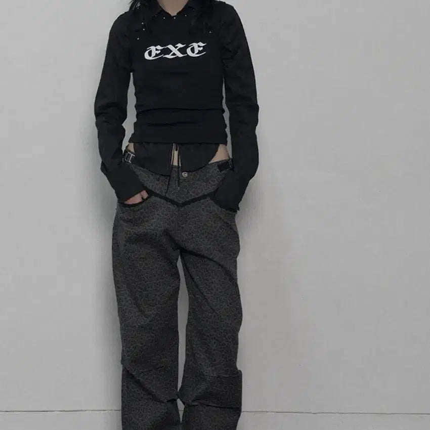 [BUNJANG] Setupexe Leopard Lace Pants Set / 레오파드 레이스 팬츠 setupexe 셋업이엑스이 leopard