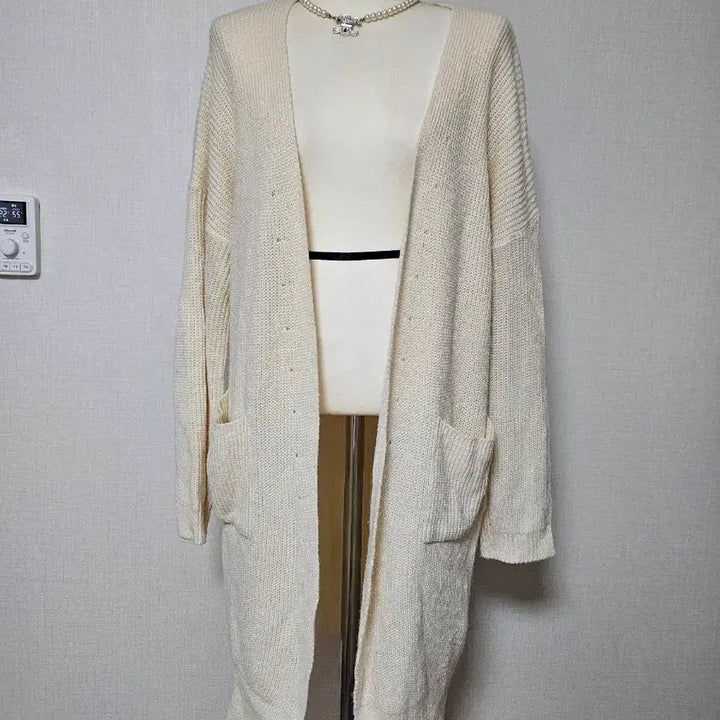 [BUNJANG] Ivory Knit Long Cardigan / 아이보리 니트 롱 가디건
