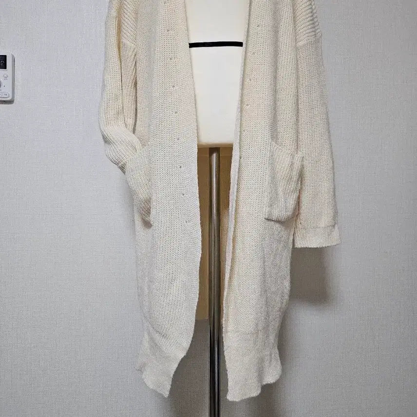 [BUNJANG] Ivory Knit Long Cardigan / 아이보리 니트 롱 가디건