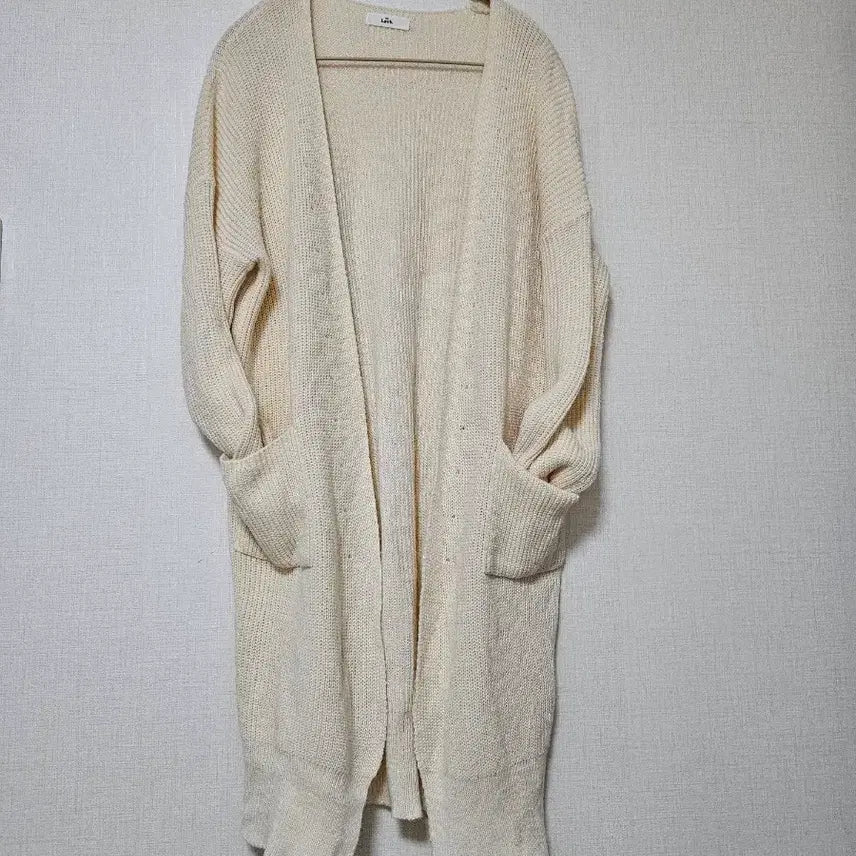 [BUNJANG] Ivory Knit Long Cardigan / 아이보리 니트 롱 가디건